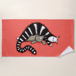 Toalha De Praia Gato Bonito Mãe Ama Família