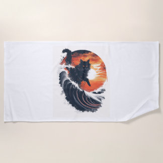 Toalha De Praia Gato de surf