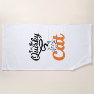 Toalha De Praia Gato Excêntrico Gravação Vintage Design Amante de