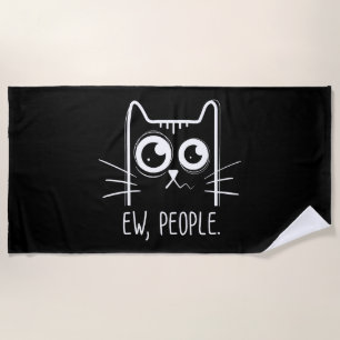 Toalha De Praia Gato Negro Ouro Pessoas Engraçadas