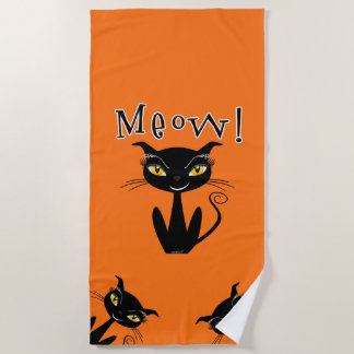 Toalha De Praia Gato Preto Caprichoso Miau!