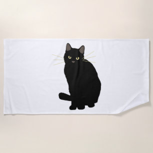 Toalha De Praia Gato Preto Desenho Gato Negro Gato Gato Mamão