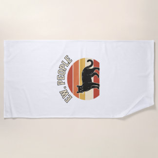 Toalha De Praia Gato Preto Engraçado Ew Pessoas Design Vintage Ret