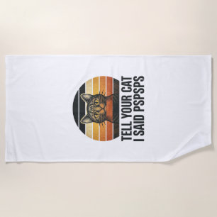 Toalha De Praia Gato Preto Engraçado Pspsps Design Vintage Pôr do