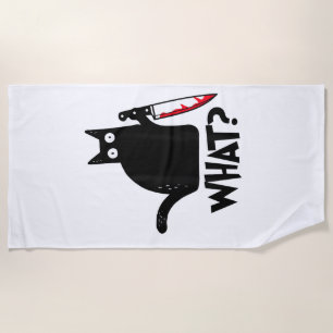 Toalha De Praia Gato Que_ Divertido Gato Preto
