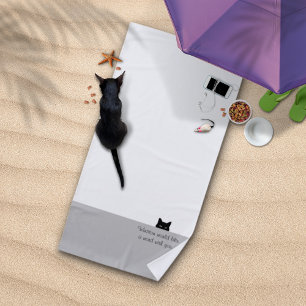 Toalha De Praia Gato Sorrateiro Gostaria de uma Palavra
