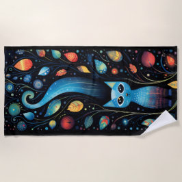 Toalha De Praia Gatos azuis