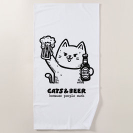 Toalha De Praia Gatos e cerveja 1