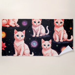 Toalha De Praia Gatos e Estrelas