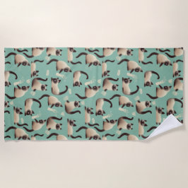 Toalha De Praia Gatos Siameses Ruins A Arrancar Coisas