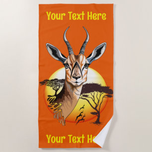 Toalha De Praia Gazelle African Antelope Wild Animal