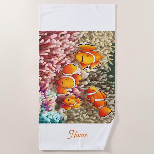 Toalha De Praia GB Beach Towel Clownfish (Frente)