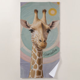Toalha De Praia Gentle Giant: Pastel Giraffe