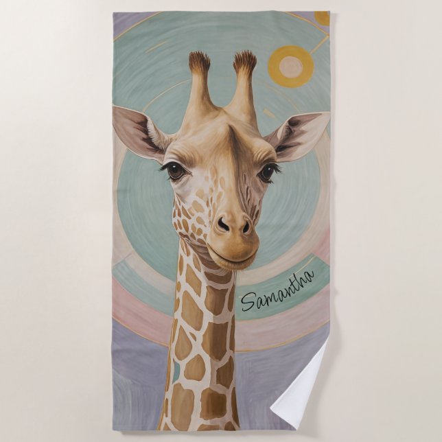 Toalha De Praia Gentle Giant: Pastel Giraffe (Frente)