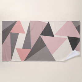 Toalha De Praia Geométrico Moderna do século Médio rosa e Cinza