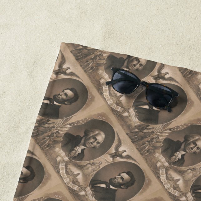 Toalha De Praia George Washington Abraham Lincoln Eagle Patriótico (In Situ)