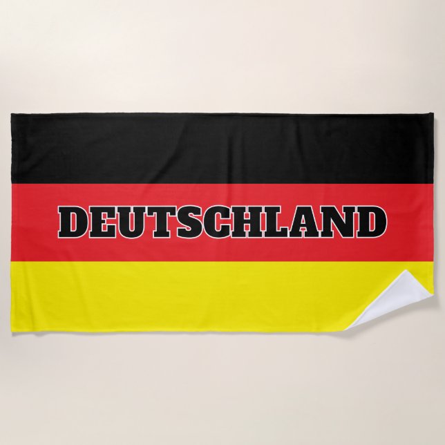 Toalha De Praia German flag of Germany personalized big (Frente)