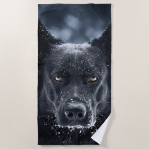 Toalha De Praia German shepherd Preto