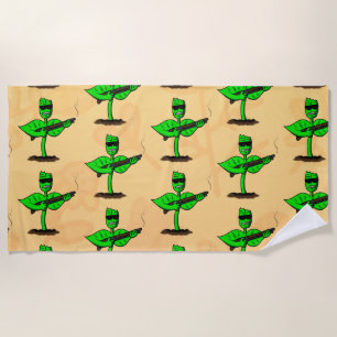 Toalha De Praia Germinador cyborg planta desenhos engraçados