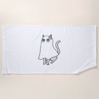 Toalha De Praia Ghost Cat Classic T-Shirt_1