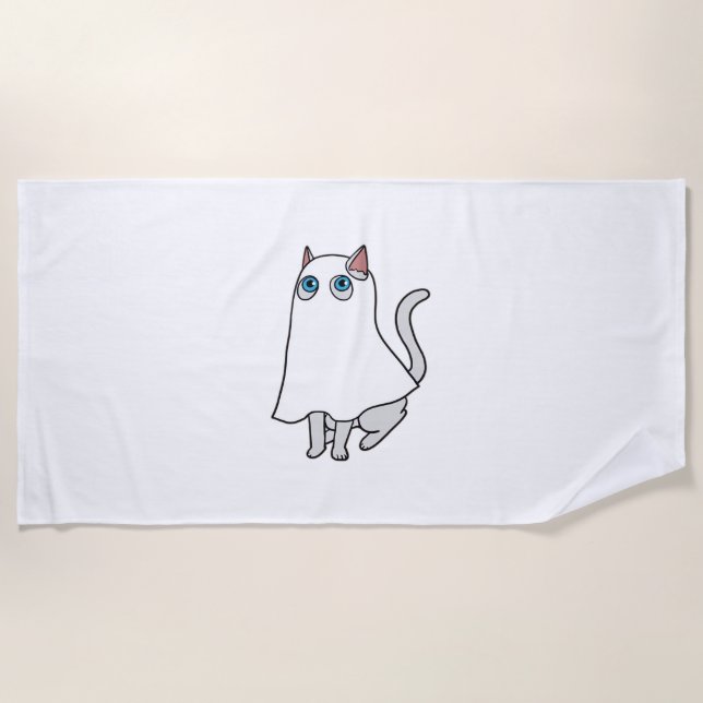 Toalha De Praia Ghost Cat Classic T-Shirt_1 (Frente)