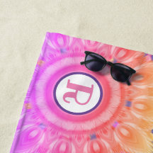 Toalha de praia gigante 70x30 em padrão psicodélic