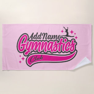 Toalha De Praia Ginástica de Divisão de Gymnast de NOME Personaliz