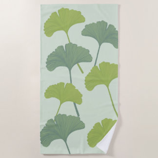 Toalha De Praia Ginkgo Leaves Customizable Background Colors 