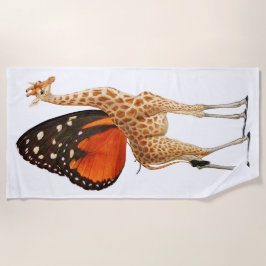 Toalha De Praia Girafa-das-asas-borboletas