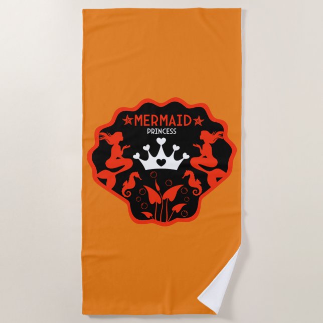 Toalha De Praia Girl Mermaid Princess (Frente)