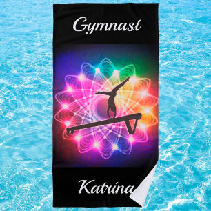 Toalha De Praia Girls Gymnastics Balance Beam Beach Towel