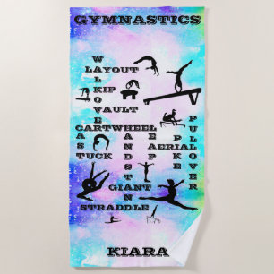 Toalha De Praia Girls Gymnastics Habilita Crosswords Beach Towel