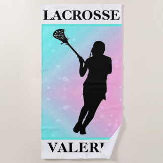 Toalha De Praia Girls Lacrosse Personalizada Pastel