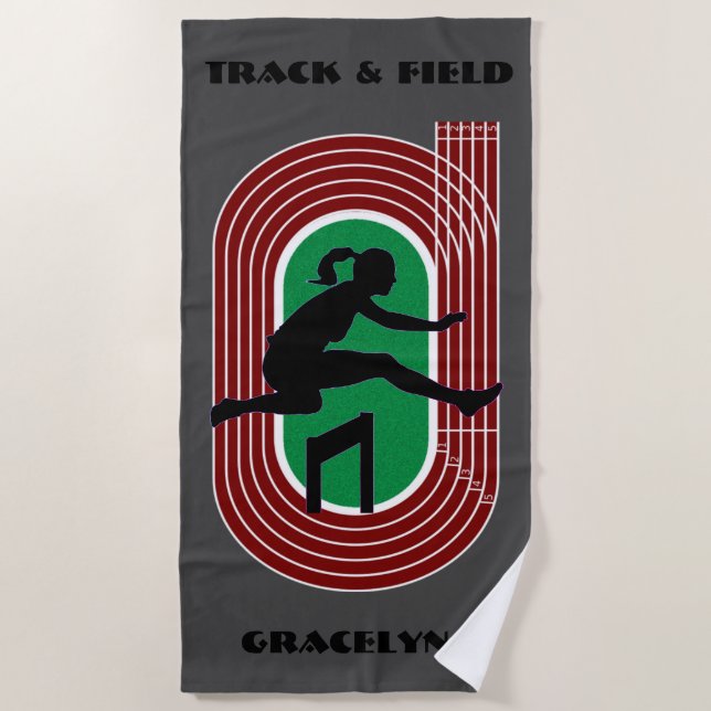Toalha De Praia Girls Track & Field Hurling Beach Towel (Frente)