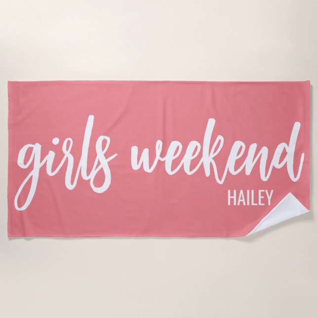 Toalha De Praia Girls Weekend Monograma Beach Towel (Frente)