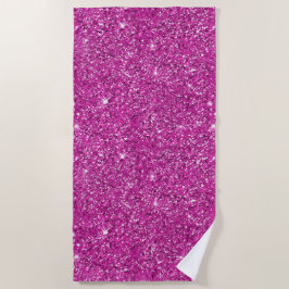 Toalha De Praia Girly Pink Glitter Sparkle