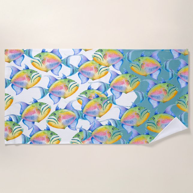 Toalha De Praia Girly Tropical Fish Lover (Frente)
