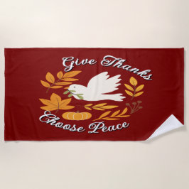 Toalha De Praia 'Give Thanks, Choose Peace' Beach Towel