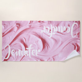 Toalha De Praia Glacé rosa personalizado
