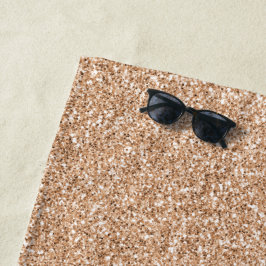 Toalha De Praia Glitter de Lâmina Dourada do Rosa de Pêssego      