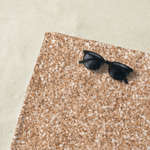 Toalha De Praia Glitter de Lâmina Dourada do Rosa de Pêssego