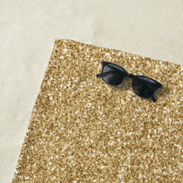 Toalha De Praia Glitter Dourado
