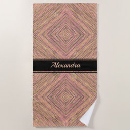 Toalha De Praia Glitter Dourado Amarelo Elegante - Faixa Personali