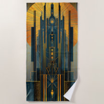 Gold Laced Midnight Art Deco Skyscraper