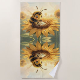 Toalha De Praia Golden Bumblebee in Bloom Dance.9