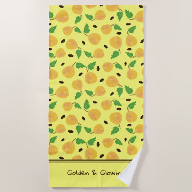 Toalha De Praia Golden Pears Collection Yellow Bright (Frente)