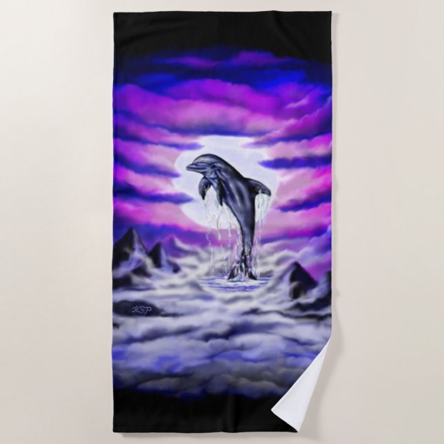 Toalha De Praia Golfinho de Lua (Frente)