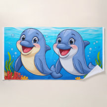 Golfinhos de Desenho Animado Sorridente