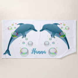 Toalha De Praia Golfinhos e bolhas