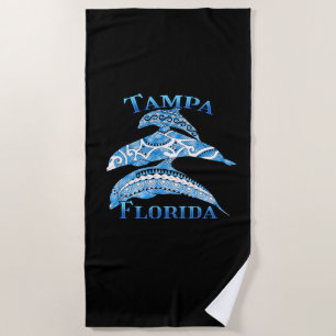 Toalha De Praia Golfinhos Tribais de Vacinação Tampa Flórida